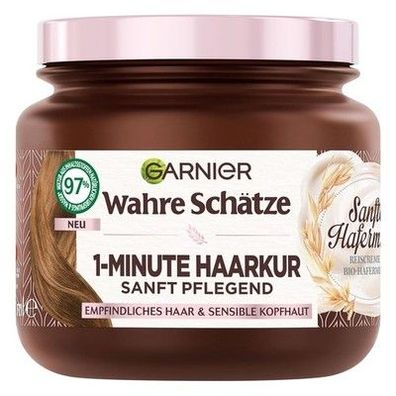 Garnier Wahre Schätze Feuchtigkeitsspendende 1-Minute Haarkur, Vegan, 340 ml
