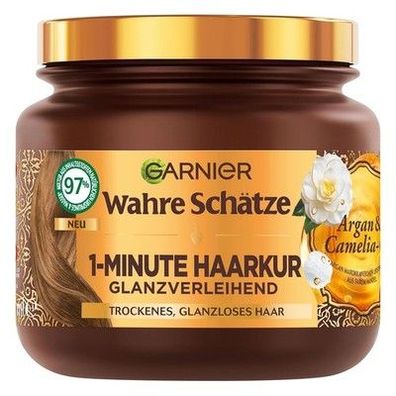 Garnier Wahre Schätze Glanzverleihende 1-Minute Haarkur, Vegan, 340 ml