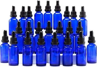 YIZHAO 24x Pipettenflasche 30ml Blau Apothekerflasche mit [Dropper Pipette Glas]