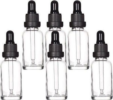 YIZHAO 6x Pipettenflasche 30ml Klar, Apothekerflasche mit [Dropper Pipette Glas]