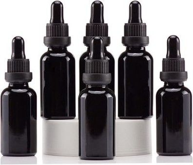 YIZHAO 6x Pipettenflasche 30ml Schwarz, Apothekerflasche mit Dropper Pipette