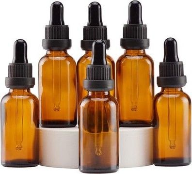 YIZHAO Pipettenflasche 30ml, Apothekerflasche Braunglas Braunglasflasche, 6 Stk