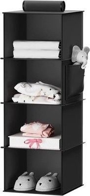 Youdenova Hängeregal Stabiler Hängeorganizer Kleiderschrank Organizer Schwarz
