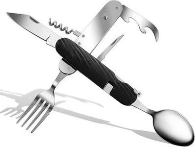 ZIMAIC 6-in-1 Edelstahl Klapp besteck Camping besteck Set Outdoor Reise Besteck