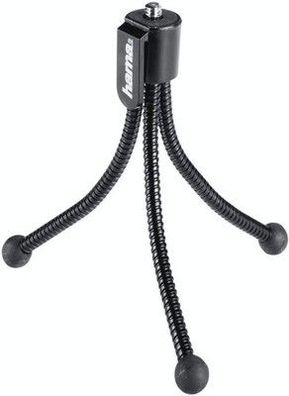 Hama Handliches Mini-Stativ (Dreibeinstativ flexiblen Beinen & Befestigungsclip)
