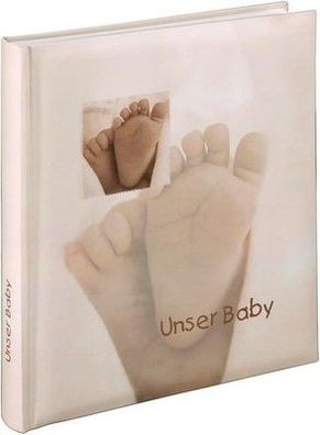 Hama Babyalbum Baby Feel (Fotoalbum mit 60 Seiten für 300 Fotos, 29 x 32cm) Sand