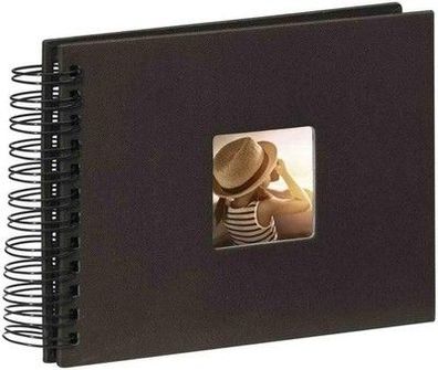 Hama Fotoalbum 24x17 cm (Spiral-Album mit 50 schwarzen Seiten, Fotobuch schwarz)