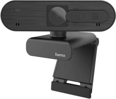 Hama Webcam 1080p Full HD mit Stereo Mikrofon (PC Webcam mit Autofokus 360 Grad)