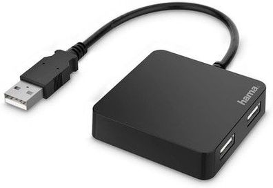 Hama USB Hub 2.0, 4-Fach Adapter (4-in-1 USB A Hub, Splitter mit 4-Ports, klein)