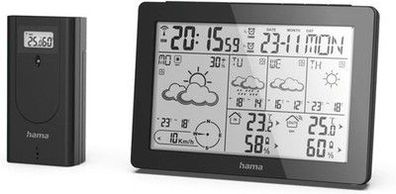 Hama Profi Wetterstation (Wettervorhersage mit Daten von Meteorologen) schwarz