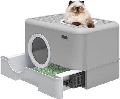 Yitahome Katzentoilette mit Deckel, Katzenklo Groß, Katzenklo Hop In, Geruchlos