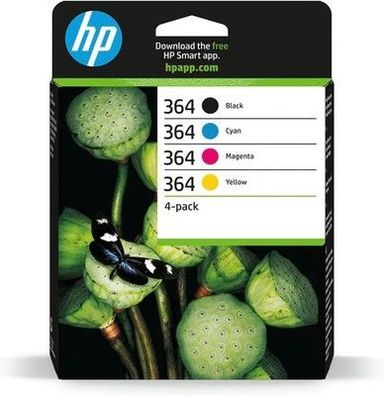 HP 364 (N9J73AE) 4er Multipack Original Druckerpatronen Schwarz, Blau, Rot, Gelb