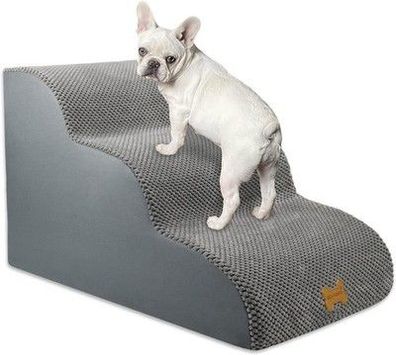 Hundetreppe für Kleine Hunde 3-Stufig 60x40x40cm, Haustiertreppe für Bett & Sofa