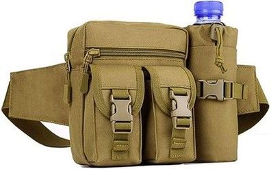 Huntvp Taktisch Hüfttasche mit Flaschenhalter 17x14x5cm Militärisch Bauchtasche