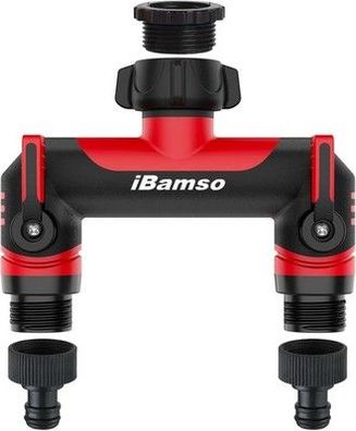 IBamso 2-Wege Verteiler 3/4 Zoll Wasserverteiler Schlauchverbinder 2er Anschluss
