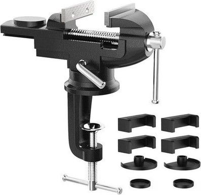 Housolution 360° Drehbar Schraubstock mit Amboss und Achse, 3 Zoll 75 mm Schwarz