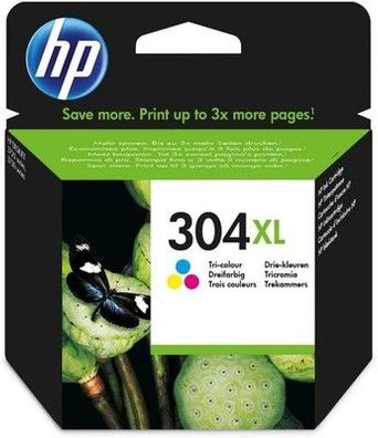 HP 304XL Farbe Original Druckerpatrone mit hoher Reichweite für HP Deskjet, ENVY
