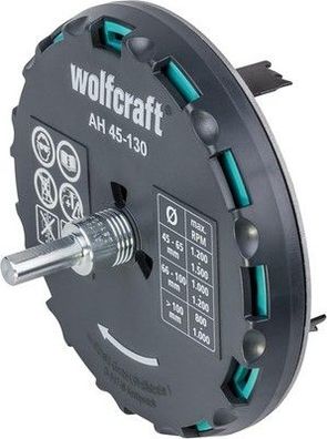 Wolfcraft Lochsäge 5978000 – Verstellbarer Universal-Kreisschneider - ø 45-130mm