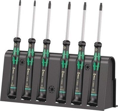 Wera Elektroniker TORX® BO-Schraubendreher-Satz 2067/6 + Rack, 6-teilig