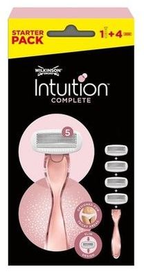 Wilkinson Sword Intuition Complete Rasierer Packung mit 1 Rasierer + 4 Ladeköpfe