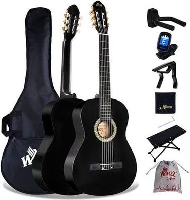 Winzz Konzertgitarre 4/4 Erwachsene, Klassische Gitarre Anfänger Set für Kinder