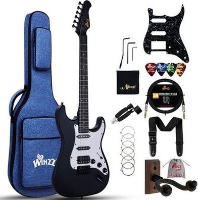 Winzz Erwachsene E-Gitarre 4/4 Größe, HSS Tonabnehmer, E-Gitarre ST - 39 Zoll