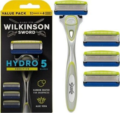 Wilkinson SWORD - Hydro 5 Rasierer für Männer | Rasierer + 4 Rasierklingen