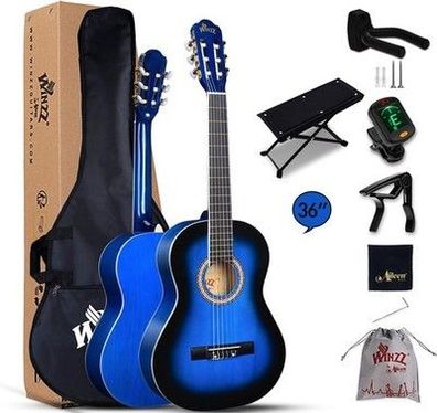 Winzz Konzertgitarre 3/4, Klassische Gitarre Anfänger Set für Kinder (36 Zoll)