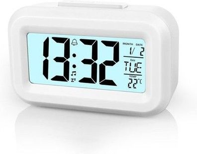 Vicloon Wecker Digital, CD Display Tischuhr mit Snooze-Funktion 12/24 Uhr, weiß