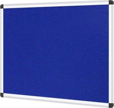 VIZ-PRO Hinweisbrett Filz Blau, Silberner Alurahmen, 90 X 60 cm - Pinwand, Blau