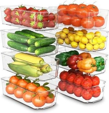KICHLY Hochwertige Vorratsschrank Küche Organizer - Set von 8 Stauraum (Klar)