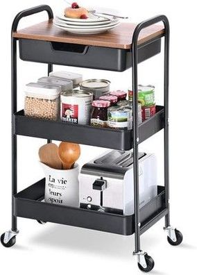 Kingrack Aufbewahrungswagen 3-Tier, Multifunktionswagen, Küchenwaagen, Waagen