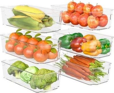 KICHLY Hochwertige Vorratsschrank Küche Organizer - Set von 6 Stauraum, Klar