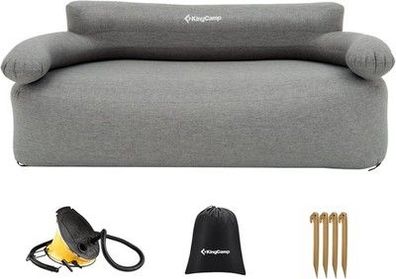 KingCamp Aufblasbares Camping Sofa Outdoor Luftsofa (85T x 175B x 72H cm) Grau