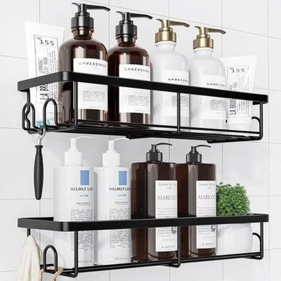 Kitsure Duschablage ohne Bohren, 2 Stück rostfreie Badezimmer Organizer Ablage