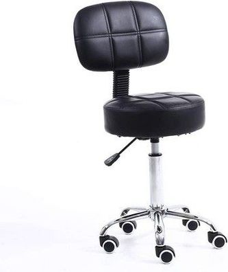Kktoner Rollhocker Bürohocker Rückenlehne Höhenverstellbarer 50-64cm PU-Leder