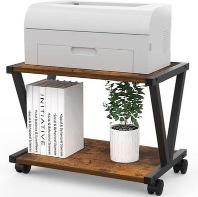 Vedecasa Desktop Drucker Stand 2-Tier Unter Schreibtisch Holz Drucker Regal