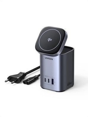 USB C Ladegerät 65W, UGREEN Nexode Qi2 Ladegerät 15W Netzteil GaN Ladestation