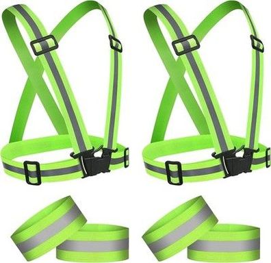 URAQT Reflektierende Sicherheitsweste Set, 2er Reflektierende Warnweste