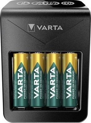 VARTA Akku Ladegerät inkl. 4X AA 2100mAh Akku, Batterieladegerät für AA/AAA/9V