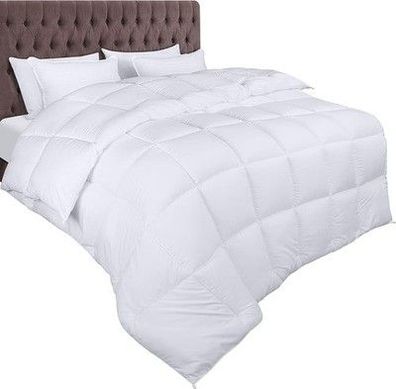 Utopia Bedding Bettdecke 200 x 200 cm, Ganzjahresdecke 370 GSM Füllung (weiß)