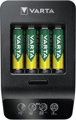 VARTA Akku Ladegerät + 4x AA 2100mAh Batterieladegerät AA/AAA LCD Smart Charger