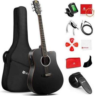 Vangoa 4/4 Elektro Akustische Gitarre mit 4 Band EQ Cutaway 41 Zoll Elektrisch