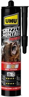 UHU Grizzly Montagekleber POWER Kartusche, Superstarker (370 g Kartusche) Kleber