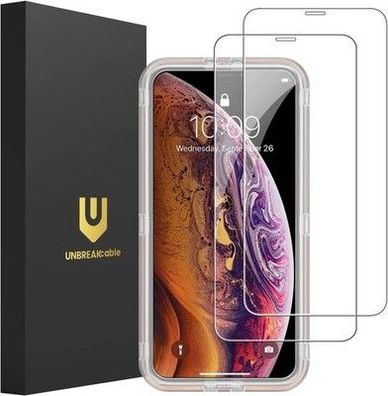 Unbreakcable 2x Panzer Schutz Glas Kompatibel: iPhone X/XS/11 Pro/10 (5.8 Zoll)