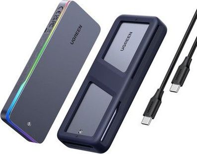 UGREEN M.2 NVMe SATA SSD Gehäuse 20 Gbps mit RGB, USB C 3.2 Gen 2x2 M.2 SSD