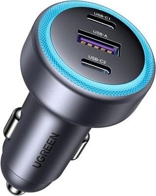 UGREEN 3-Ports Zigarettenanzünder USB C PD30W Auto Ladegerät Adapter 12V KFZ