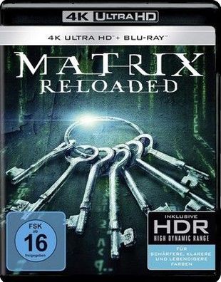 Matrix Reloaded (4K Ultra-HD) (+ Blu-ray 2D) (+ Bonus-Blu-ray) Action, Spielfilm