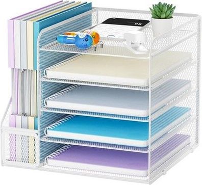 Marbrasse Schreibtisch Organizer und Büro Zubehör, 5-Tier Briefablage Organizer