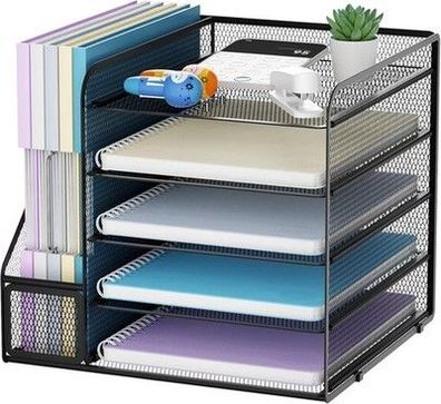 Marbrasse Schreibtisch Organizer und Büro Zubehör, 5-Fach Briefablage Organizer